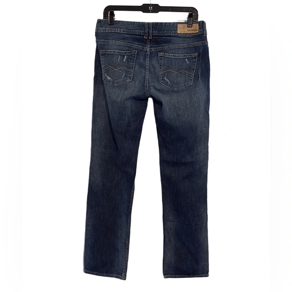 Express Mid Rise Distressed Boyfriend Jeans 6